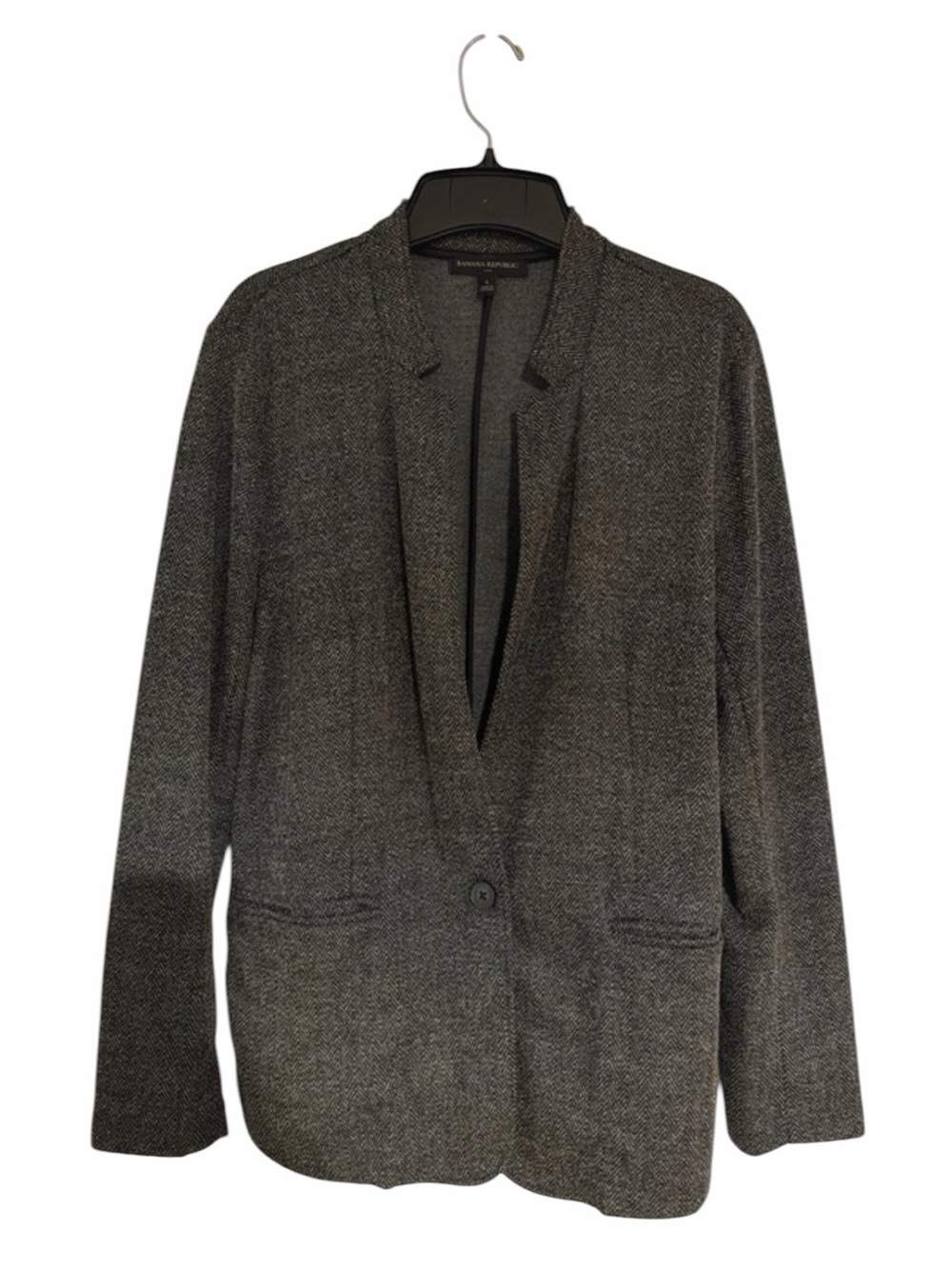 Banana Republic Heather Gray Single-Button Blazer